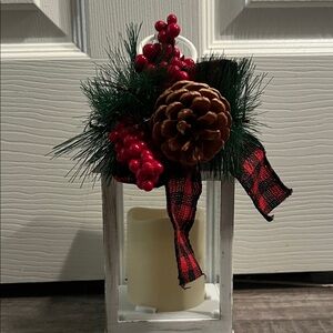 Holiday Lantern with Red and Green Accents